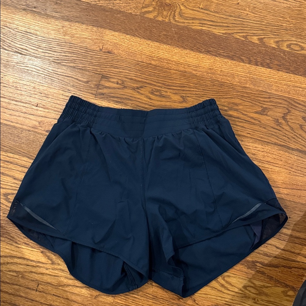 Navy Lululemon Hotty Hot 4” Shorts